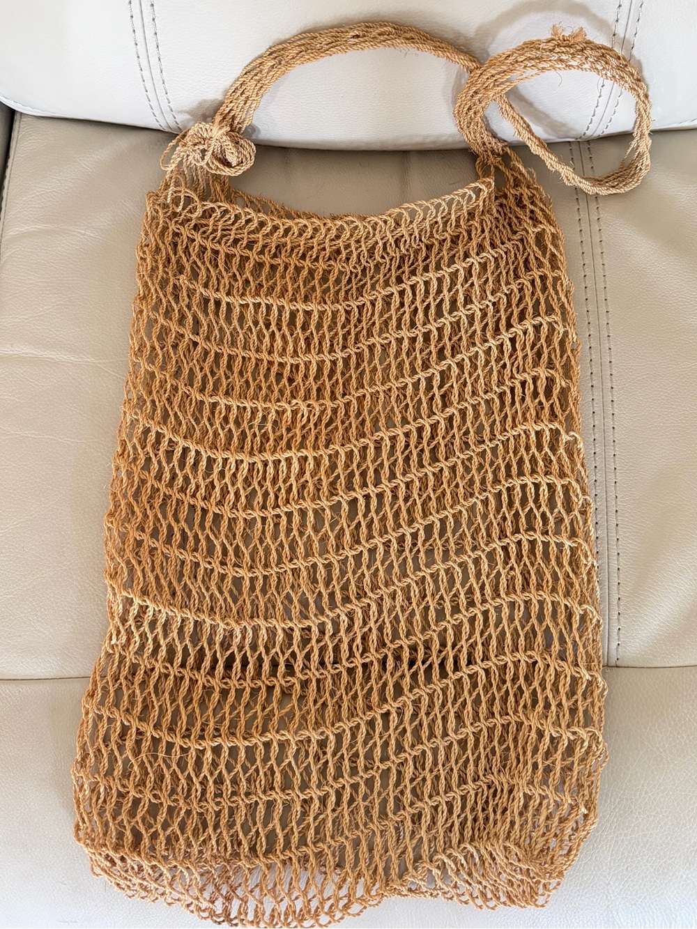 Boho Market Net Bag Crochet Mesh Tote Beach Grocery Shoulder Bag - Picture 3 of 6